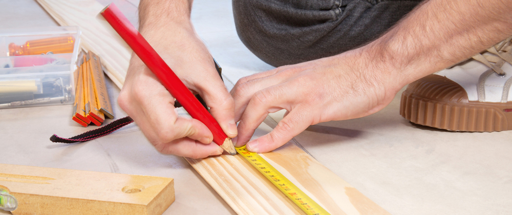 Cropped hand of a carpenter